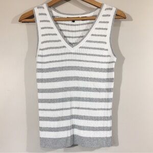 Jeanne Pierre Striped Cotton Sweater Vest‎